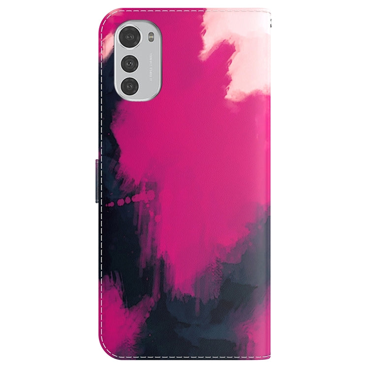 For Motorola Moto E32 Watercolor Pattern Horizontal Flip Leather Phone Case