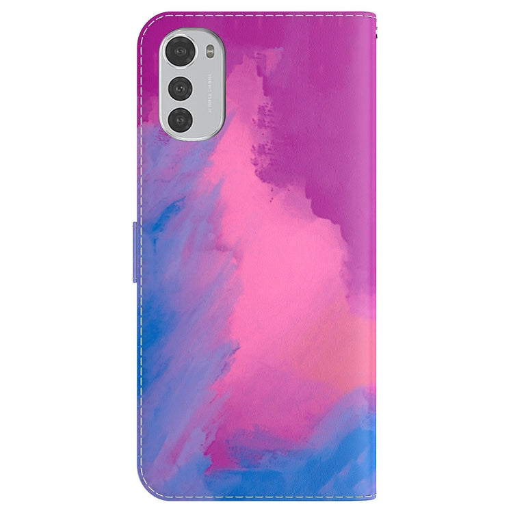 For Motorola Moto E32 Watercolor Pattern Horizontal Flip Leather Phone Case