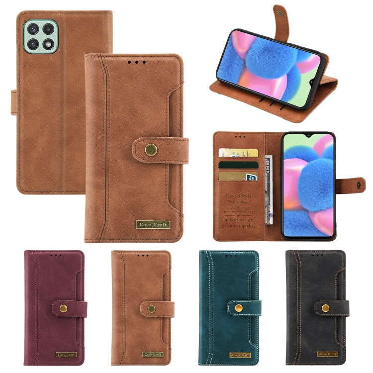 For Samsung Galaxy A22 5G Case Craft Multifunctional Horizontal Flip Leather Phone Case
