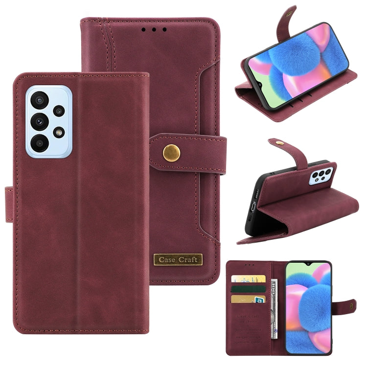 For Samsung Galaxy A23 4G Case Craft Multifunctional Horizontal Flip Leather Phone Case