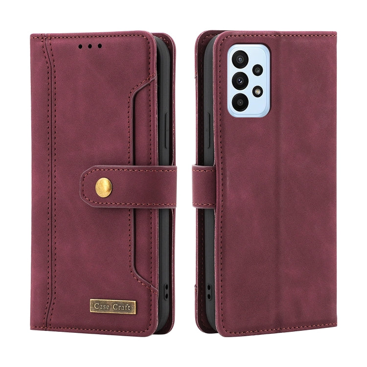 For Samsung Galaxy A23 4G Case Craft Multifunctional Horizontal Flip Leather Phone Case