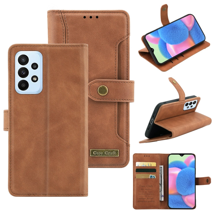 For Samsung Galaxy A23 4G Case Craft Multifunctional Horizontal Flip Leather Phone Case