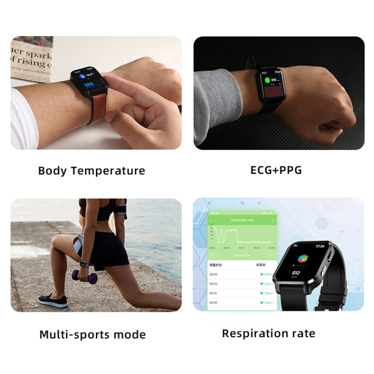NORTH EDGE N90 1.7 inch IPS Screen Smart Watch Support PPG + ECG(Black)