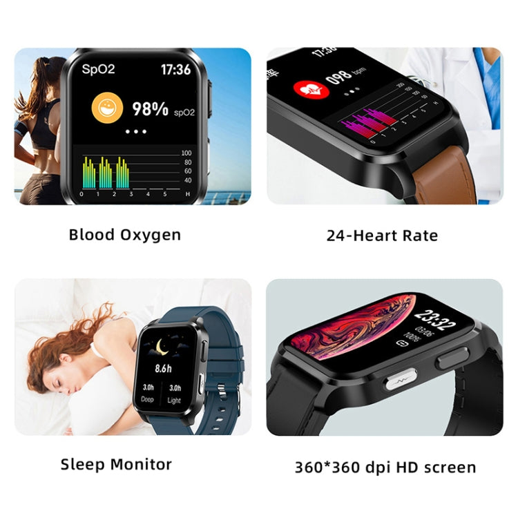 NORTH EDGE N90 1.7 inch IPS Screen Smart Watch Support PPG + ECG(Black)