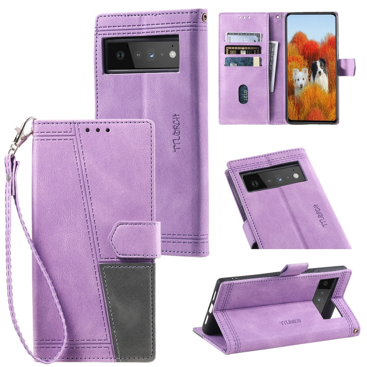 For Google Pixel 6 Pro Splicing Leather Phone Case