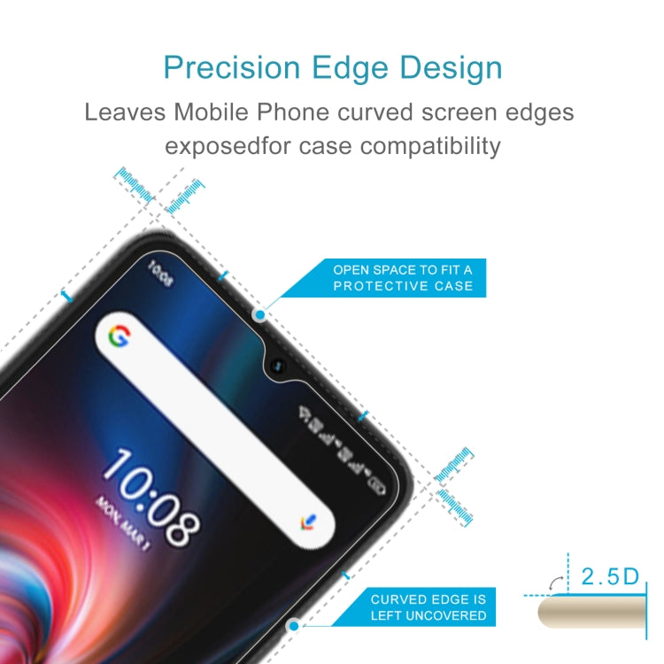 50 PCS 0.26mm 9H 2.5D Tempered Glass Film For UMIDIGI F3S