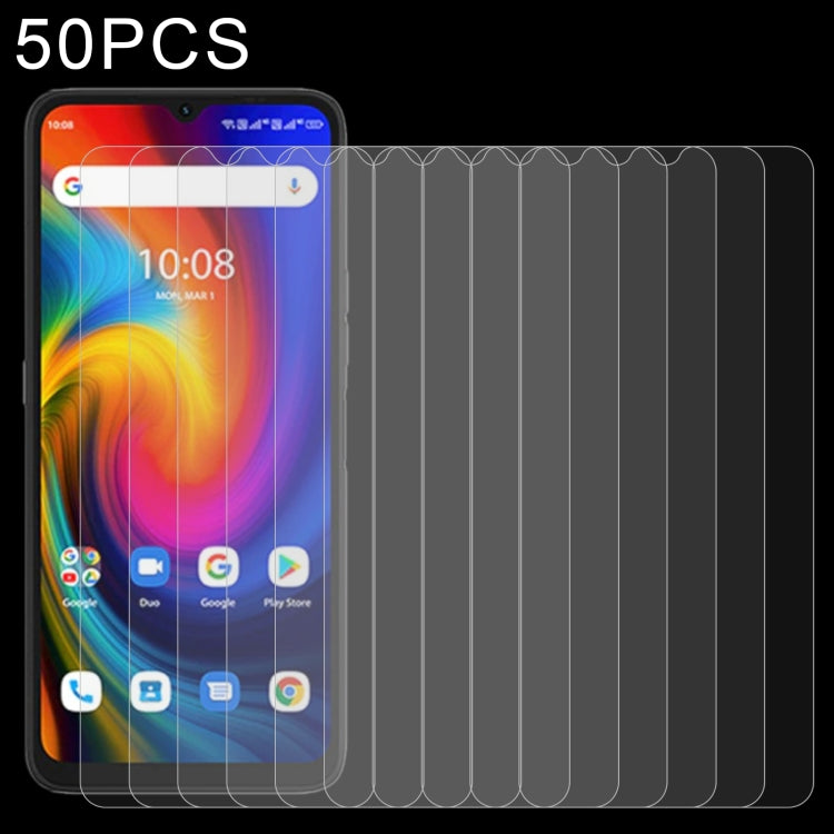 50 PCS 0.26mm 9H 2.5D Tempered Glass Film For UMIDIGI F3