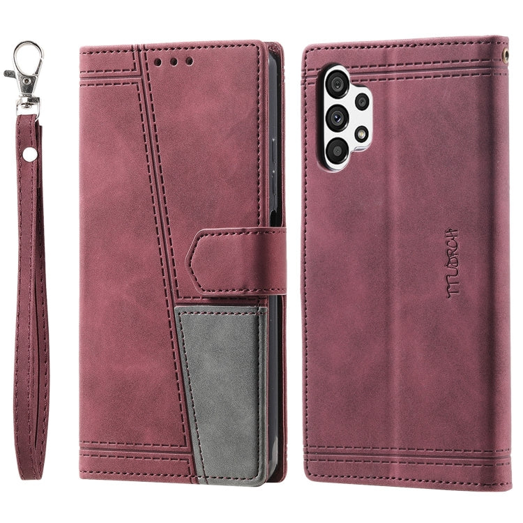 For Samsung Galaxy A32 4G Splicing Leather Phone Case