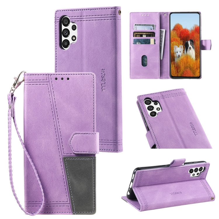 For Samsung Galaxy A32 4G Splicing Leather Phone Case