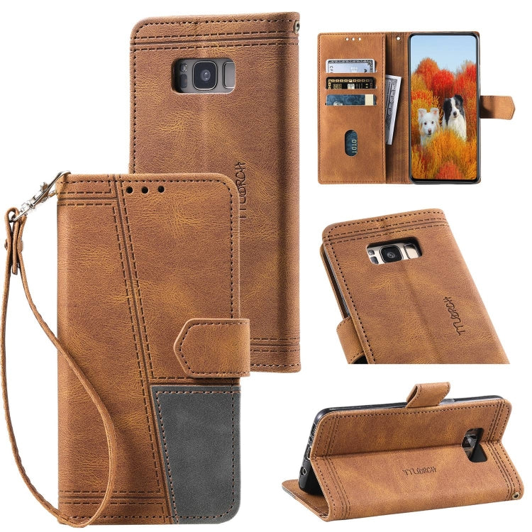 For Samsung Galaxy S8+ Splicing Leather Phone Case
