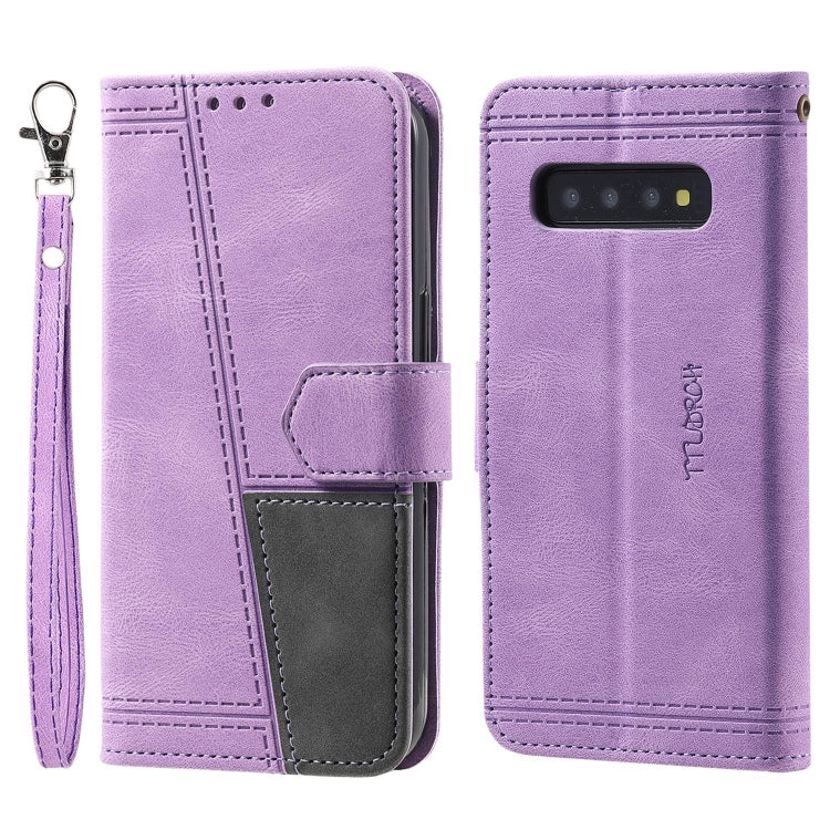 For Samsung Galaxy S10+ Splicing Leather Phone Case