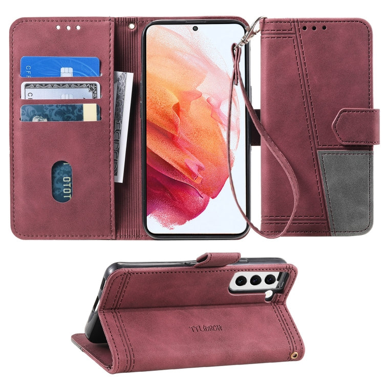 For Samsung Galaxy S21 5G Splicing Leather Phone Case