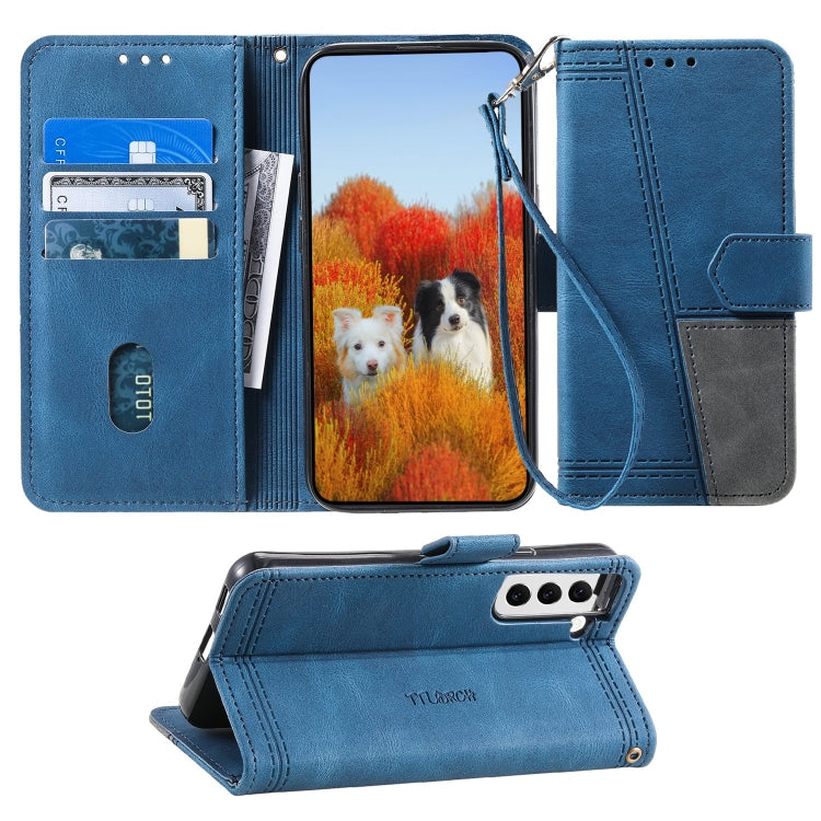 For Samsung Galaxy S21 FE 5G Splicing Leather Phone Case