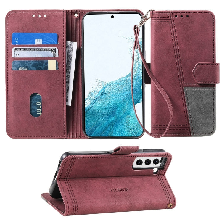 For Samsung Galaxy S22+ 5G Splicing Leather Phone Case
