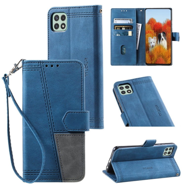 For Samsung Galaxy A22 5G Splicing Leather Phone Case