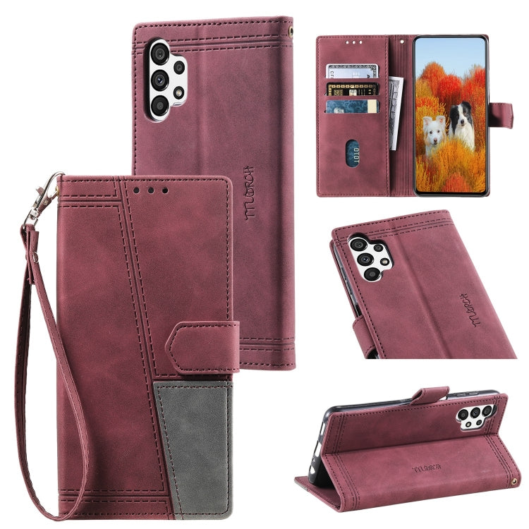 For Samsung Galaxy A32 5G Splicing Leather Phone Case