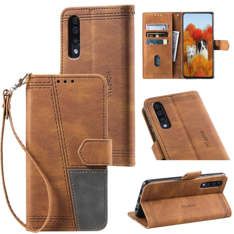 For Samsung Galaxy A70 Splicing Leather Phone Case