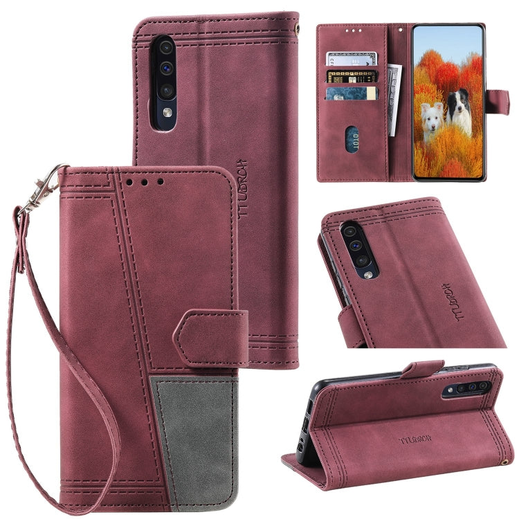 For Samsung Galaxy A70 Splicing Leather Phone Case