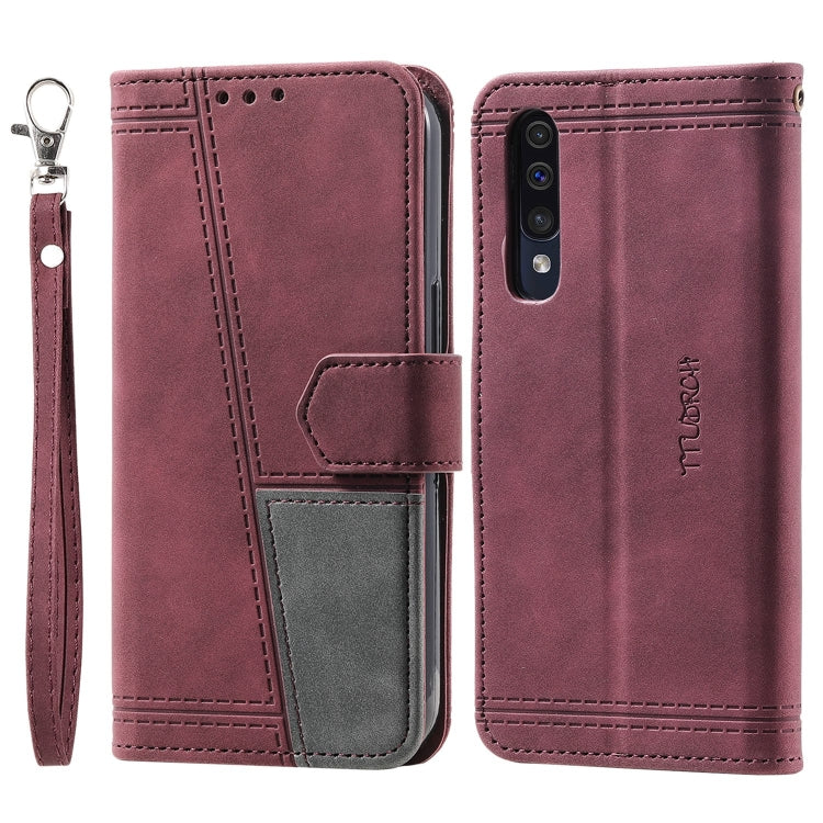 For Samsung Galaxy A70 Splicing Leather Phone Case