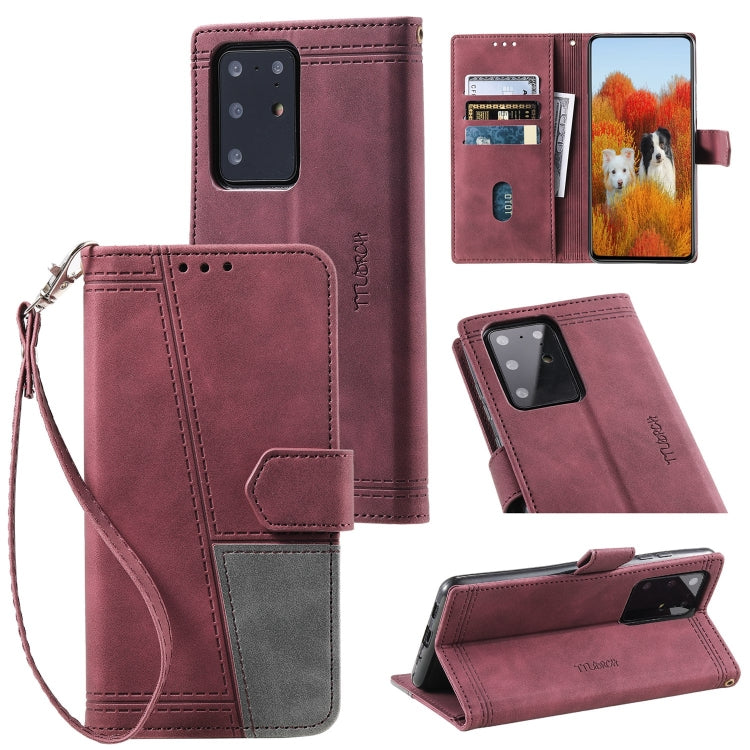 For Samsung Galaxy S20 Ultra Splicing Leather Phone Case