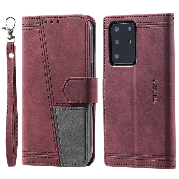For Samsung Galaxy S20 Ultra Splicing Leather Phone Case