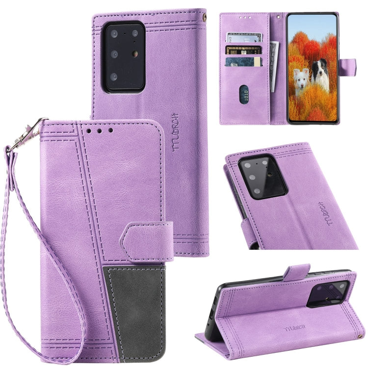 For Samsung Galaxy S20 Ultra Splicing Leather Phone Case