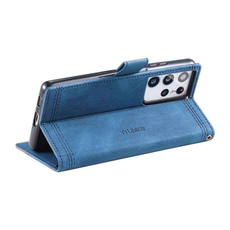For Samsung Galaxy S21 Ultra 5G Splicing Leather Phone Case