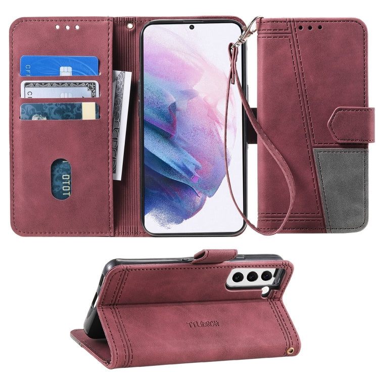For Samsung Galaxy S21+ 5G Splicing Leather Phone Case