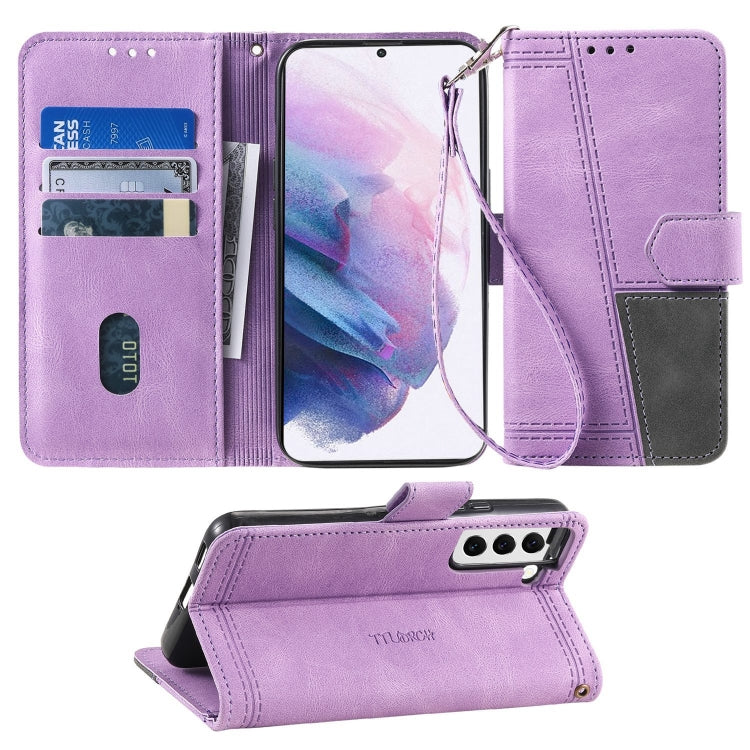 For Samsung Galaxy S21+ 5G Splicing Leather Phone Case