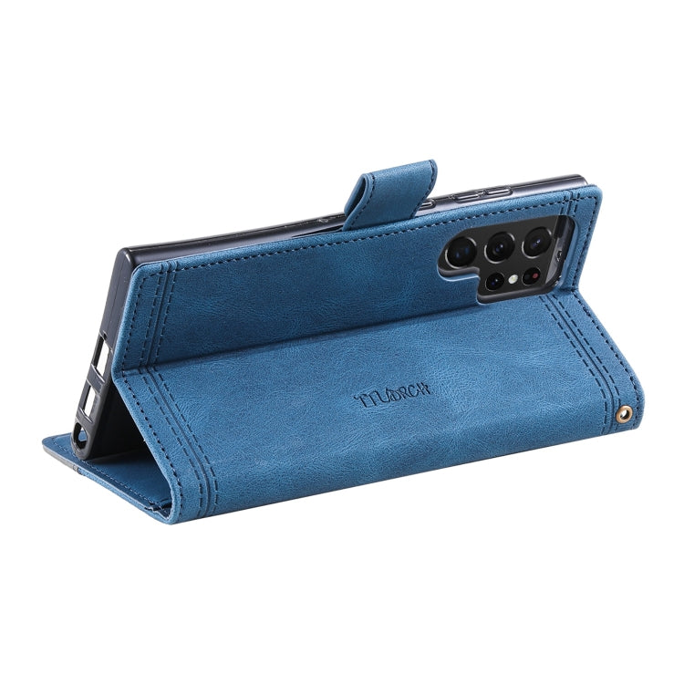 For Samsung Galaxy S22 Ultra 5G Splicing Leather Phone Case