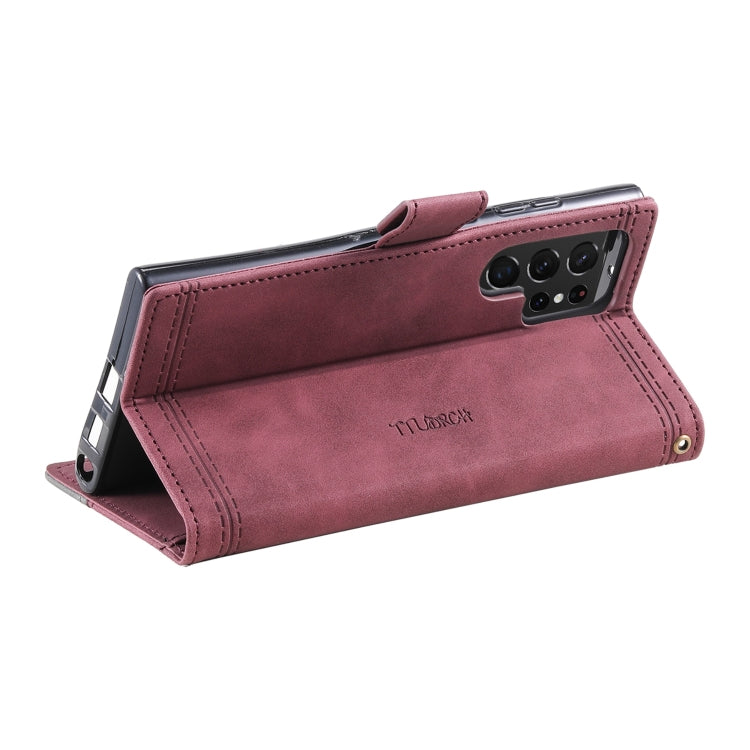 For Samsung Galaxy S22 Ultra 5G Splicing Leather Phone Case