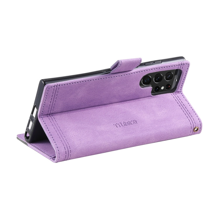 For Samsung Galaxy S22 Ultra 5G Splicing Leather Phone Case