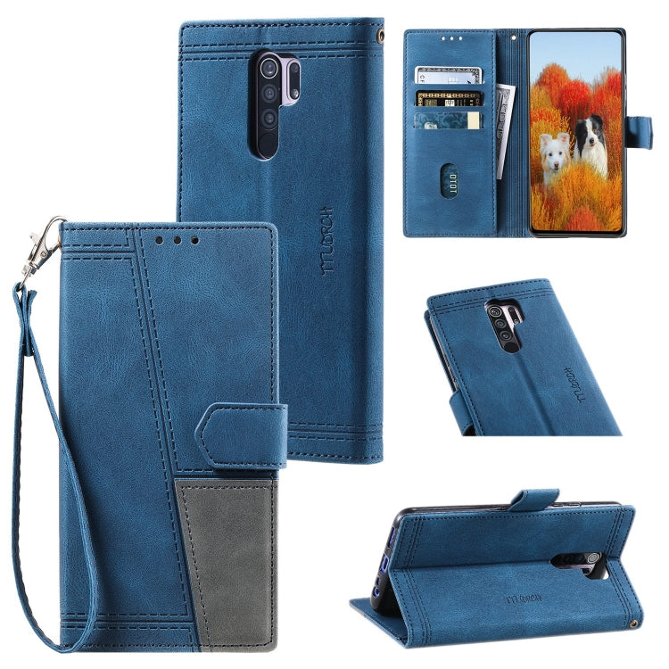 For Xiaomi Redmi 9 Splicing Leather Phone Case