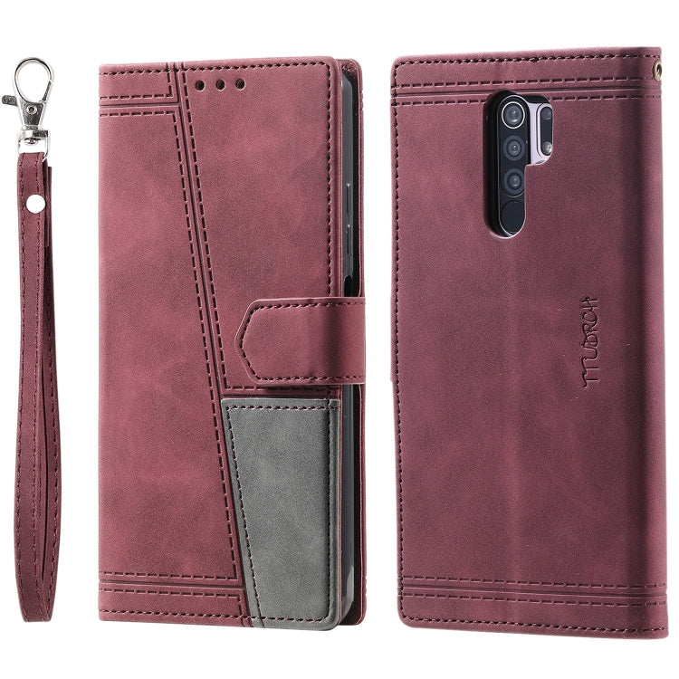 For Xiaomi Redmi 9 Splicing Leather Phone Case