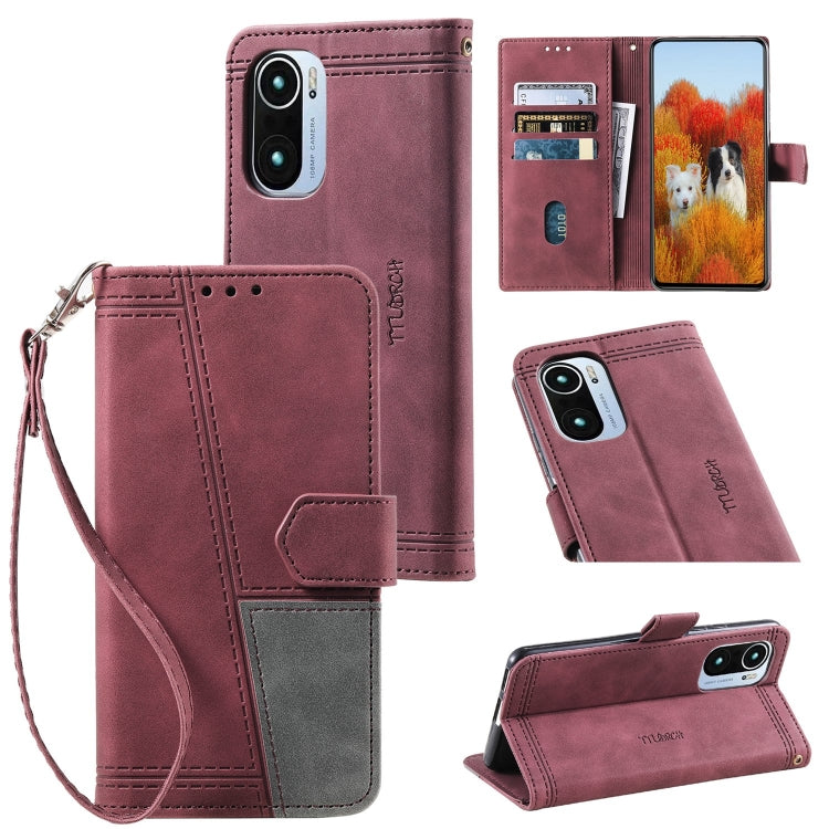 For Xiaomi Redmi K40 Splicing Leather Phone Case