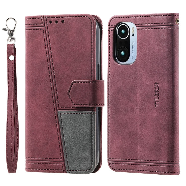 For Xiaomi Redmi K40 Splicing Leather Phone Case