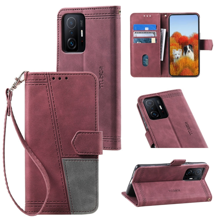 For Xiaomi 11T Splicing Leather Phone Case