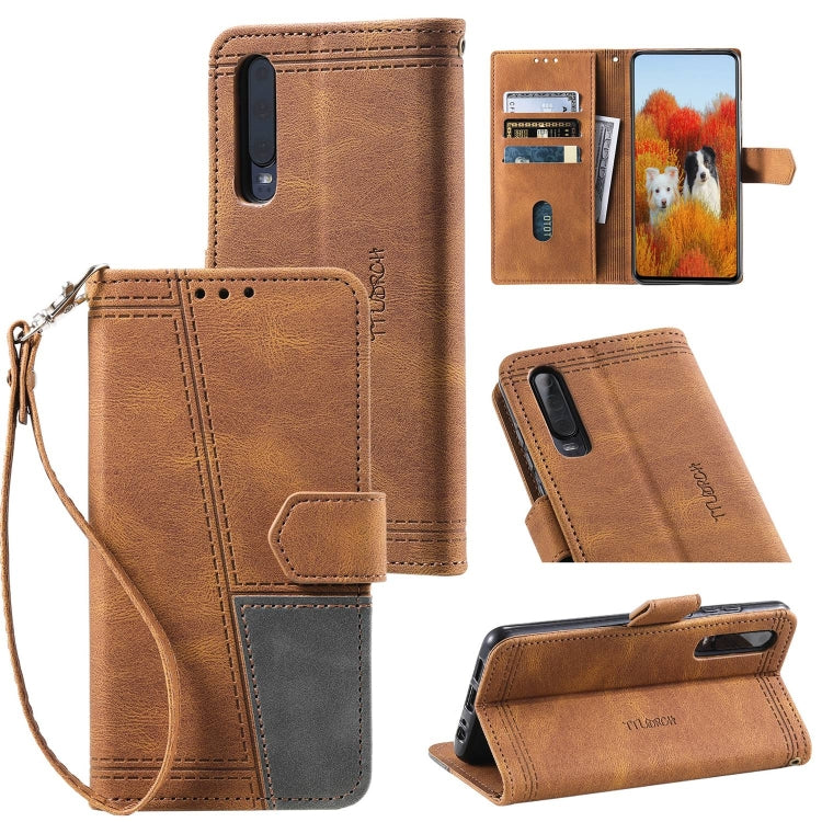 For Huawei P30 Splicing Leather Phone Case