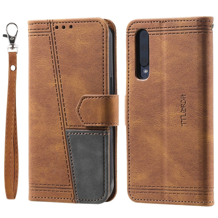 For Huawei P30 Splicing Leather Phone Case