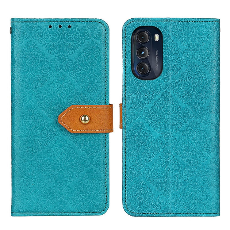 For Motorola Moto G 5G 2022 European Floral Embossed Flip Leather Phone Case