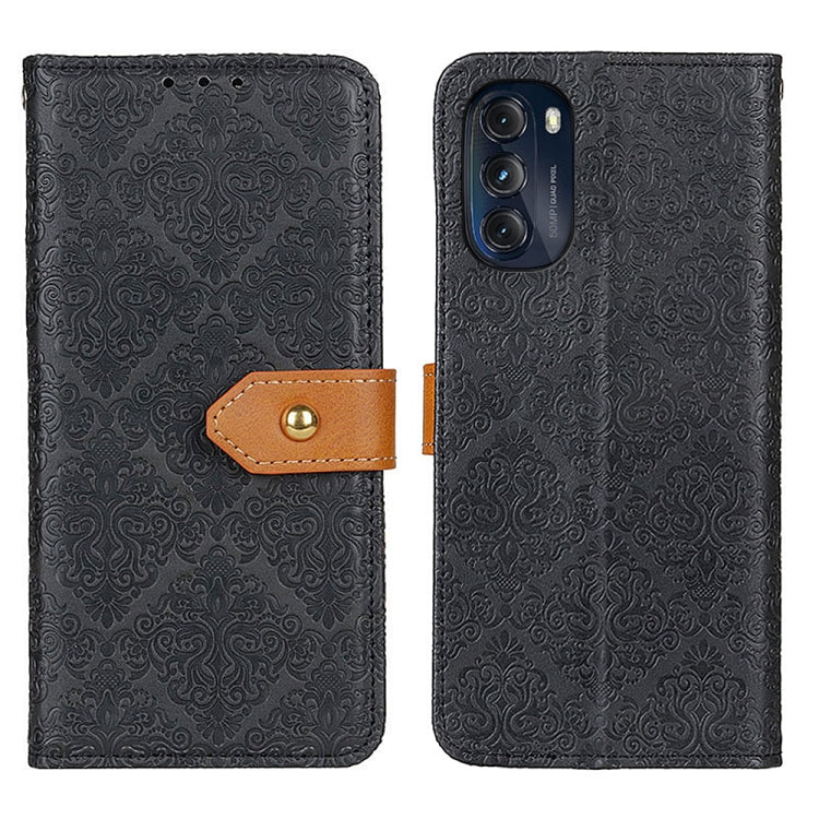 For Motorola Moto G 5G 2022 European Floral Embossed Flip Leather Phone Case