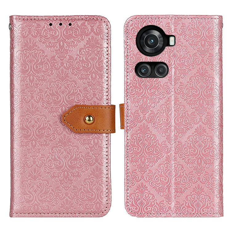 For OnePlus ACE/10R European Floral Embossed Flip Leather Phone Case