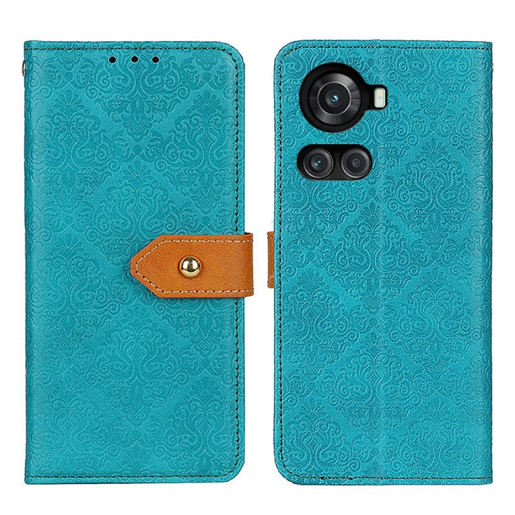 For OnePlus ACE/10R European Floral Embossed Flip Leather Phone Case