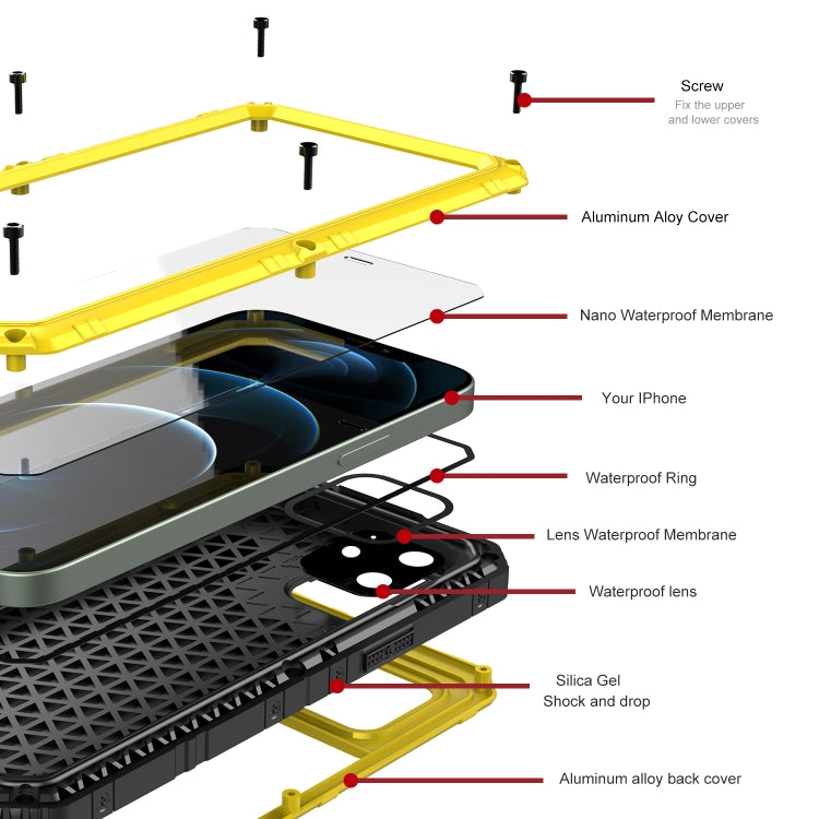 For iPhone 12 Metal + Silicone Phone Case with Screen Protector