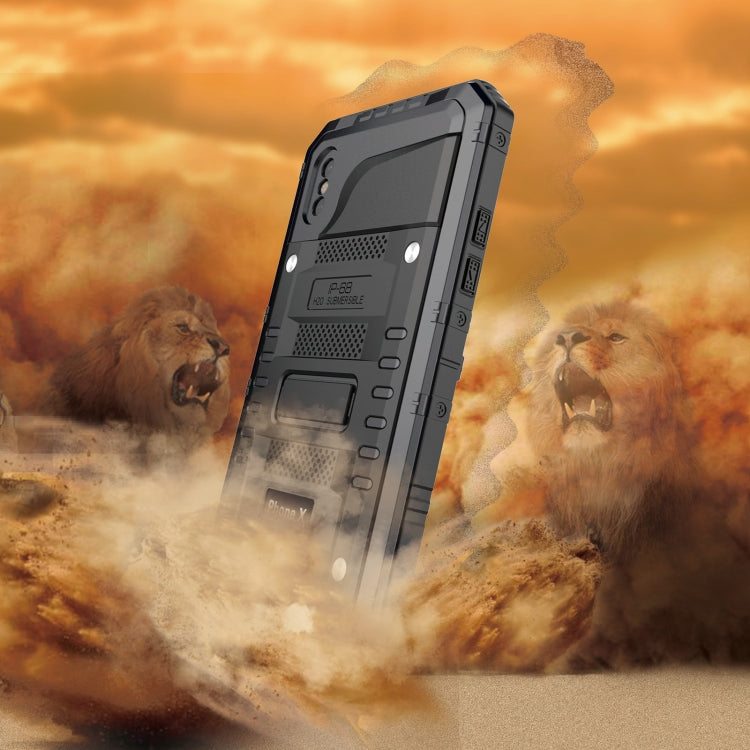 For iPhone X / XS Metal + Silicone Phone Case with Screen Protector