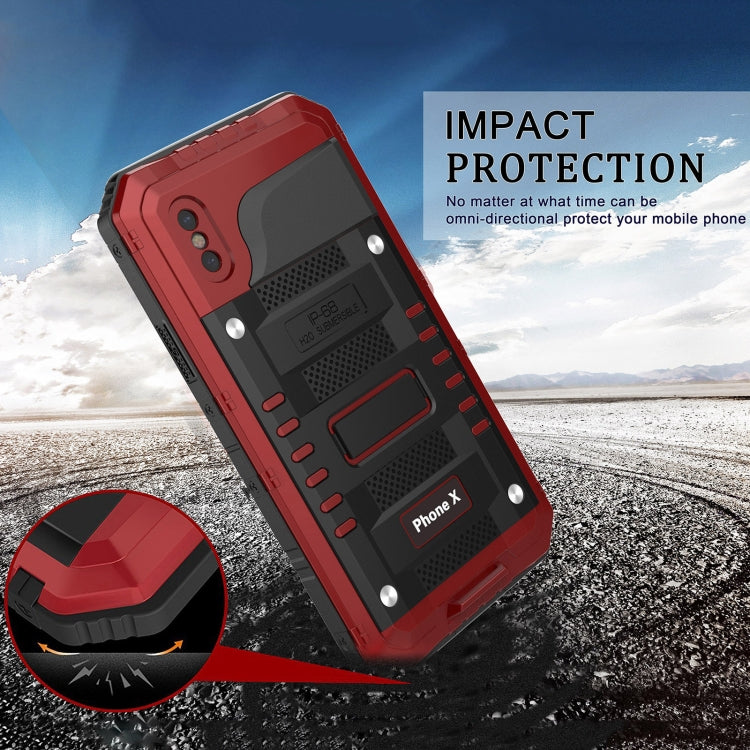 For iPhone X / XS Metal + Silicone Phone Case with Screen Protector