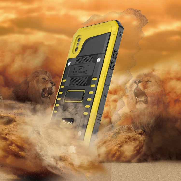 For iPhone X / XS Metal + Silicone Phone Case with Screen Protector