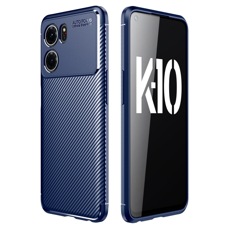 For OPPO K10 Carbon Fiber Texture Shockproof TPU Case
