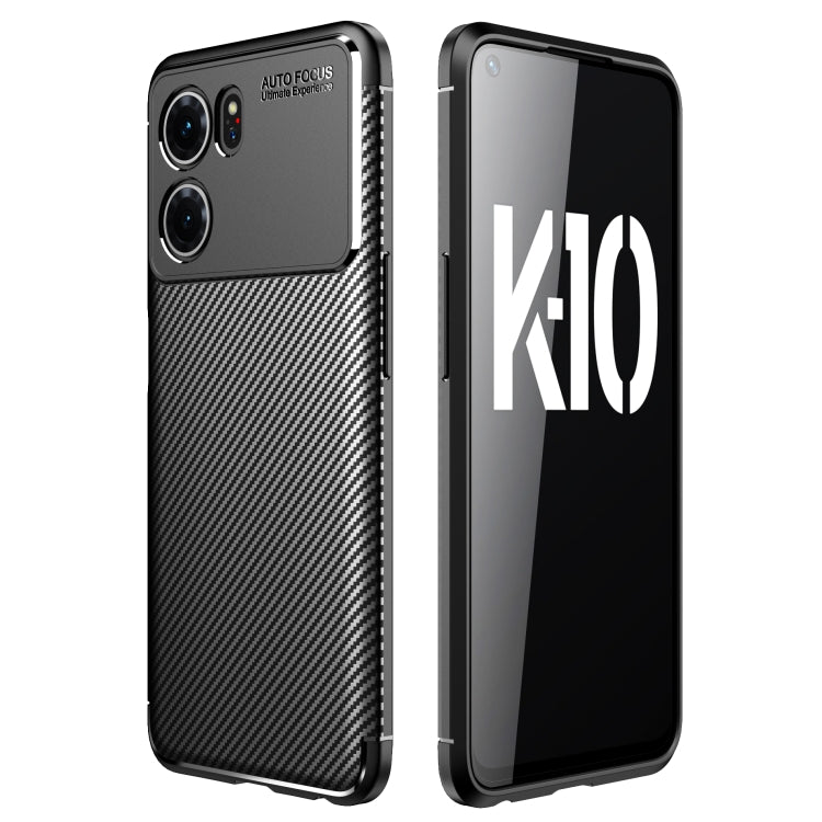 For OPPO K10 Carbon Fiber Texture Shockproof TPU Case