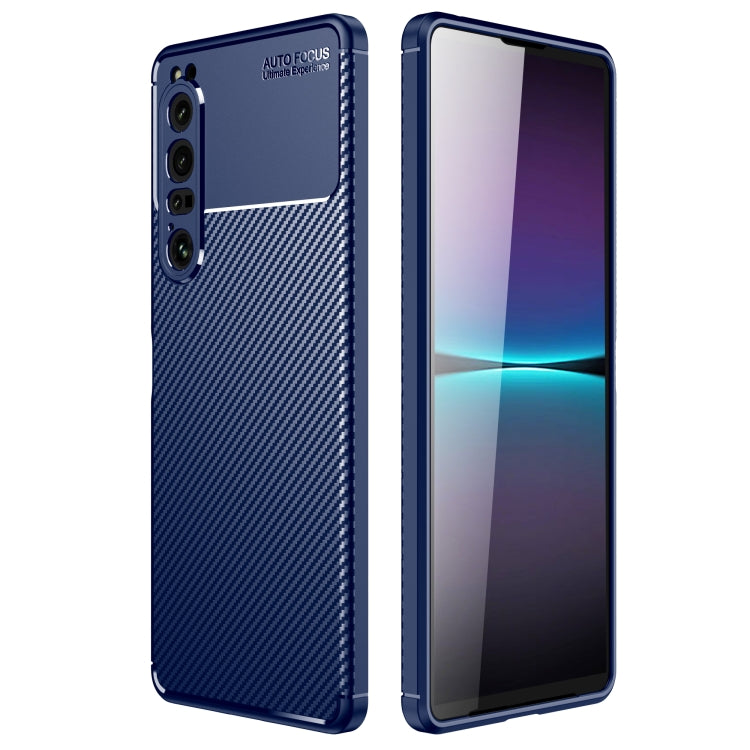 For Sony Xperia 1 IV Carbon Fiber Texture Shockproof TPU Case